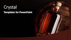  Presentation with rum - Presentation theme having bottle-with-rum-cognac background and a  colored foreground