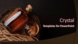  Presentation with rum - Presentation enhanced with bottle-with-rum-cognac background and a  colored foreground