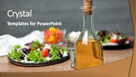  Presentation with bottle - PPT theme featuring bottle with tasty apple vinegar background and a gray colored foreground