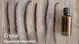  Presentation with vanilla - PPT layouts featuring bottle with vanilla extract background and a gray colored foreground