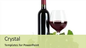  Presentation with bottle - Colorful slide set enhanced with bottle with wine isolated backdrop and a soft green colored foreground