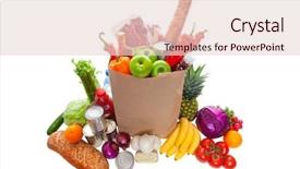  Presentation with beverages - Presentation design featuring bottled beverages and canned goods background and a lemonade colored foreground