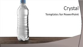  Presentation with many bubbles in water close - Presentation theme featuring bottled water on the grey background and a white colored foreground