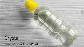  Presentation with water - Colorful slide set enhanced with bottled water on the wooden backdrop and a light gray colored foreground