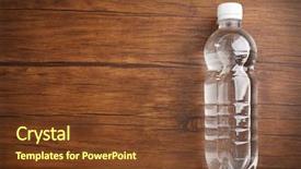  Presentation with water - Presentation theme having bottled water on the wooden background and a tawny brown colored foreground