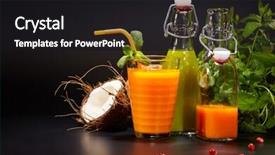  Presentation with juices - Slide set consisting of bottles and glasses with fresh organic vegetable and fruit juices isolated on black detox diet background and a black colored foreground