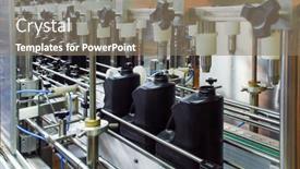  Presentation with automotive - Presentation design featuring bottles-are-transferred background and a gray colored foreground