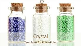  Presentation with bright colorful candy isolated - Slides featuring bottles full with colorful beads background and a cream colored foreground