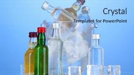  Presentation with frozen ice cold fish - Amazing theme having bottles in bucket with ice backdrop and a  colored foreground