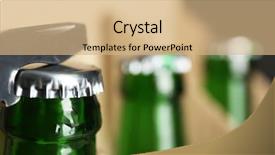  Presentation with beer bottle - Presentation theme enhanced with bottles in paper beer package background and a coral colored foreground