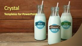  Presentation with soy milk - Theme having bottles of almond rice background and a tawny brown colored foreground
