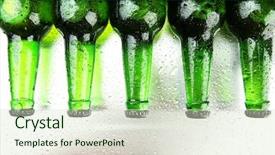 Presentation with beer bottle - Presentation design with bottles of beer close up background and a soft green colored foreground