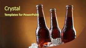  Presentation with cold beer - Slide deck having bottles of beer in ice background and a tawny brown colored foreground