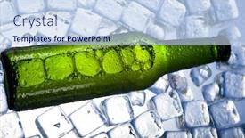  Presentation with beer - Presentation theme enhanced with bottles-of-beer-three-fresh background and a sky blue colored foreground