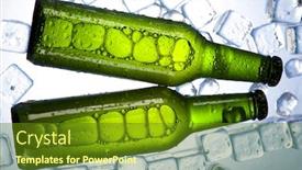  Presentation with beer - Amazing presentation theme having bottles-of-beer-three-fresh backdrop and a tawny brown colored foreground