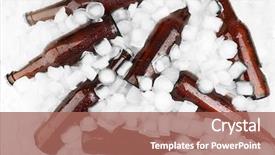  Presentation with cold beer - Amazing presentation design having bottles of beer with ice backdrop and a coral colored foreground