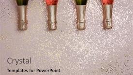  Presentation with glitter pink - Beautiful presentation theme featuring bottles-of-champagne-with-gold backdrop and a soft green colored foreground