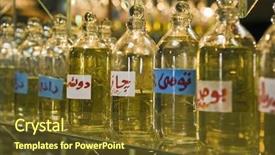  Presentation with essential oil - Amazing presentation theme having bottles of essential oil backdrop and a tawny brown colored foreground