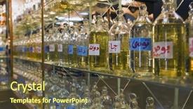  Presentation with oils - Presentation theme featuring bottles of essential oils used background and a  colored foreground