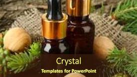  Presentation with fir tree - Cool new presentation with bottles-of-fir-tree-oil backdrop and a tawny brown colored foreground