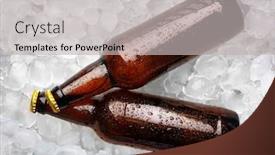  Presentation with ice - Colorful PPT theme enhanced with bottles-of-fresh-beer backdrop and a light gray colored foreground