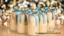  Presentation with light blue - PPT theme enhanced with bottles-of-homemade-eggnog background and a coral colored foreground