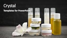  Presentation with skin care - PPT layouts consisting of bottles of skin care background and a black colored foreground