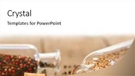  Presentation with wood rustic - Slide deck with bottles of spices on rustic wood table background and a white colored foreground