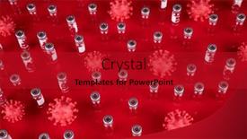  Presentation with vaccine - PPT layouts featuring bottles-of-vaccine-and-syringe background and a crimson colored foreground