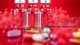  Presentation with vaccine - Presentation theme consisting of bottles-of-vaccine-and-syringe background and a red colored foreground