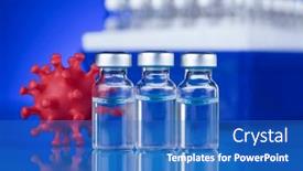  Presentation with vaccine - PPT theme with bottles-of-vaccine-and-syringe background and a teal colored foreground