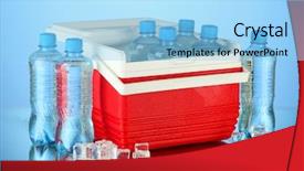  Presentation with ice blue - Slides having bottles of water and ice background and a light blue colored foreground