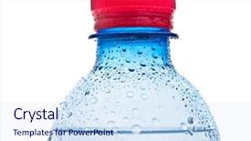  Presentation with bottles - PPT layouts featuring bottles of water isolated on the white background and a sky blue colored foreground