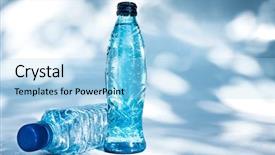  Presentation with blue water lily - Audience pleasing presentation design consisting of bottles of water on blue backdrop and a light blue colored foreground