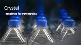  Presentation with water bottle - Audience pleasing slide set consisting of bottles of water backdrop and a navy blue colored foreground