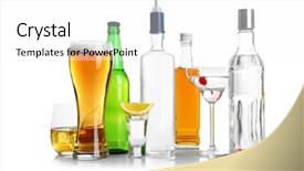  Presentation with spirit - Presentation design with bottles of wine and spirit background and a white colored foreground