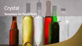  Presentation with spirits - Theme with bottles of wine and spirits background and a gray colored foreground