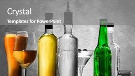  Presentation with spirits - Theme enhanced with bottles of wine and spirits background and a gray colored foreground