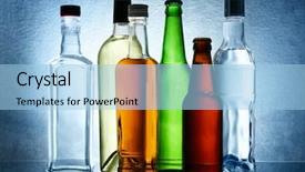  Presentation with spirits - Cool new PPT layouts with bottles of wine and spirits backdrop and a light blue colored foreground