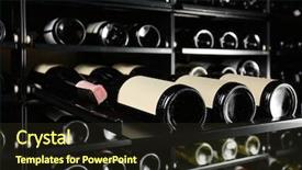  Presentation with wine store - PPT layouts enhanced with bottles of wine on shelf background and a tawny brown colored foreground