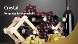 Presentation with stand - Slide set enhanced with bottles-of-wine-placed background and a dark gray colored foreground