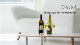  Presentation with bottles - PPT theme enhanced with bottles on coffee table background and a light gray colored foreground