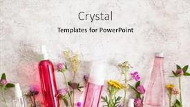  Presentation with natural skincare - Colorful slide set enhanced with bottles-skincare-lotion-serum-medical backdrop and a white colored foreground