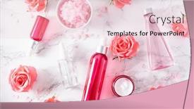  Presentation with natural skincare - Presentation theme featuring bottles-skincare-lotion-serum-medical background and a lemonade colored foreground