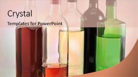  Presentation with alcohol vodka - Beautiful presentation theme featuring bottles with alcohol backdrop and a lemonade colored foreground