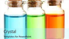  Presentation with oils - Amazing presentation having bottles with basics oils isolated on white backdrop and a arctic colored foreground