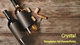  Presentation with labels - Presentation theme featuring bottles with blank labels background and a tawny brown colored foreground