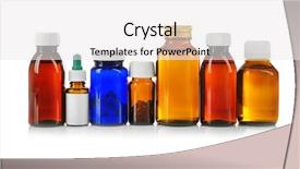  Presentation with syrup drugs - Cool new slide set with bottles with cough syrup pills backdrop and a white colored foreground
