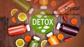  Presentation with detox - Amazing slide deck having bottles with delicious detox drinks backdrop and a red colored foreground