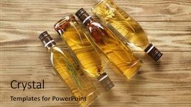  Presentation with cooking oil - Amazing PPT layouts having bottles with different cooking oil backdrop and a gold colored foreground